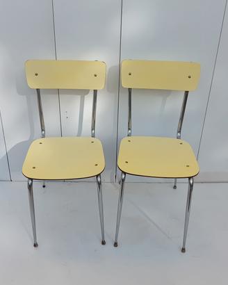 Coppia Sedie in Formica Gialle