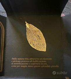 ciondolo la foglia d'oro vera foglia  placcata oro