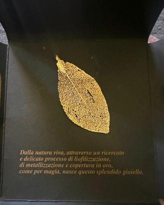 ciondolo la foglia d'oro vera foglia  placcata oro