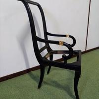 Poltrona Impero Nera con Oro da Imbottire o Grezze