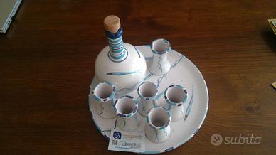 Set aperitivo/digestivo in ceramica Solimene