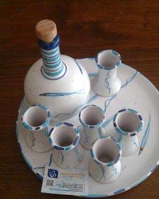 Set aperitivo/digestivo in ceramica Solimene