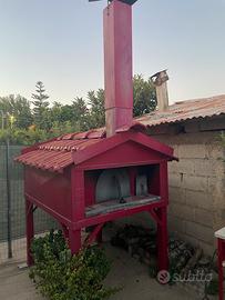 Forno a legno + piano da lavoro in marmo