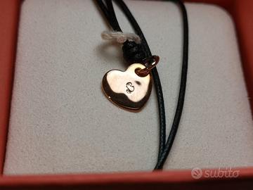 Dodo collana cordino cuore in oro rosa