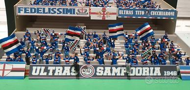 Spettatori Fan Subbuteo Sampdoria dipinti a mano