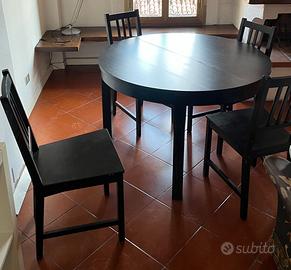 Tavolo rotondo 115 cm allungabile con 4 sedie Ikea