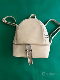 Zainetto in eco pelle color panna