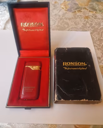 ACCENDINO RONSON ORIGINALE ANNI 70 CON SCAROLO