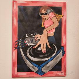 quadro ragazza dj