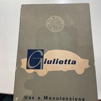 Libretto uso e manutenzione Giulietta 1959