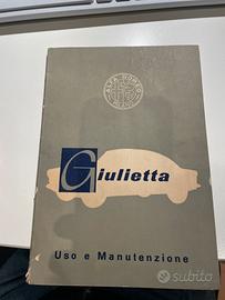 Libretto uso e manutenzione Giulietta 1959