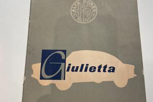 Libretto uso e manutenzione Giulietta 1959