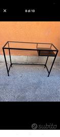 Console in vetro legno e ferro