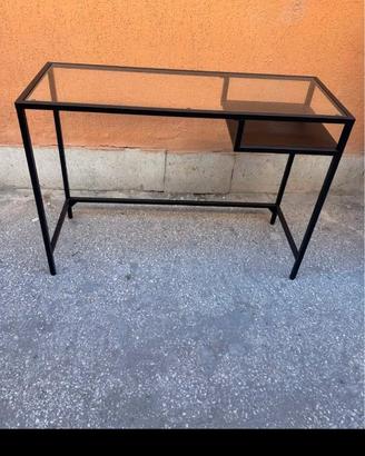 Console in vetro legno e ferro