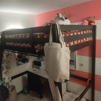 Letto soppalco matrimoniale (+materasso +armadio)