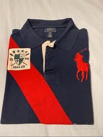 Polo Ralph Lauren blu con banda rossa XL