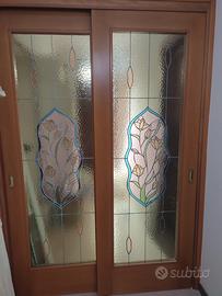 Porte da interno scorrevoli con vetro decorato