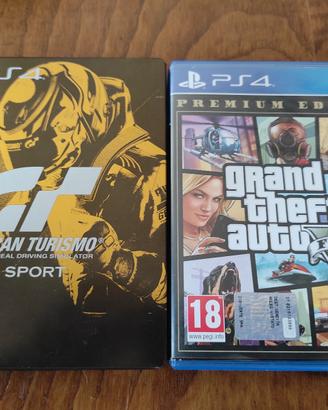 PS4 con giochi e scatola