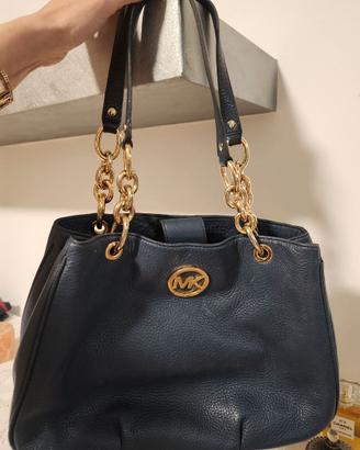 Borsa in pelle blu MKors originale