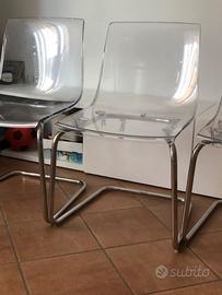 4 sedie trasparente/cromato “Tobias”