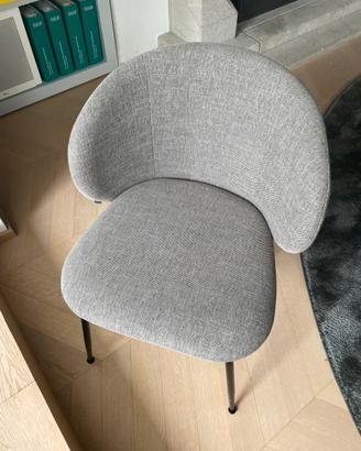 Sedie poltroncine in tessuto grigio
