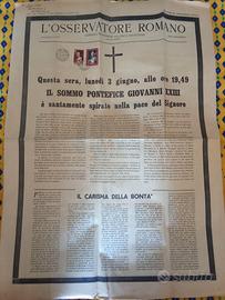 L'Osservatore Romano 1963 morte papa Giovanni