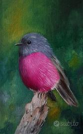 dipinto a olio uccellino 