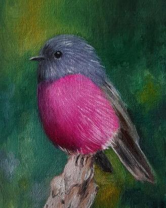 dipinto a olio uccellino 