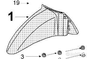Parafango ant. Peugeot Tweet 50/125/150 mirtillo