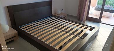 Letto matrimoniale in legno rovere wenge'