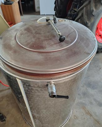 contenitore 500 lt acciaio inox e diraspatrice 
