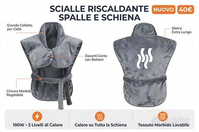 Scialle Riscaldato NUOVO Grigio
