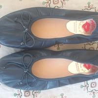 Ballerine in pelle blu