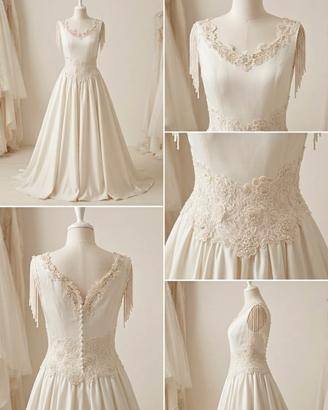 abito da sposa alta sartoria made in Italy nuovo
