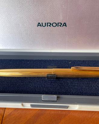 Penna a sfera vintage Aurora 98 laminata oro