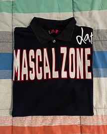 Maglia Polo vintage Mascalzone Latino blu taglia L