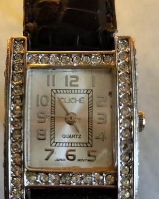 Orologio Cliché mod.Tank zirconi donna vintage 90'