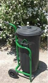 carrello porta bidone con ruote piccole