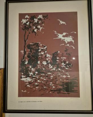 Litografie Vintage paesaggi del Lazio con cornice