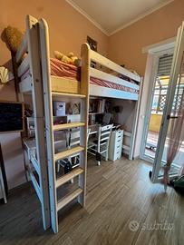 Letto elevato con scrivania FLEXA