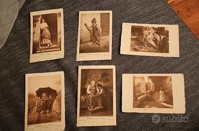 Lotto 6 Cartoline d'Arte Autografe ENRICO CRESPI