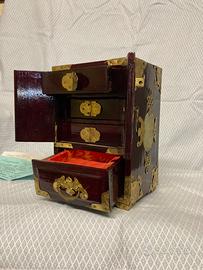 Portagioielli in legno arte cinese vintage