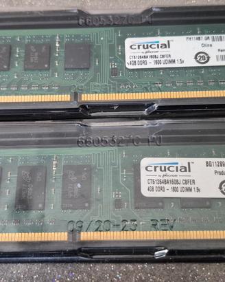 RAM Crucial DDR3 8GB (2x4GB) 1600MHz PC3-12800