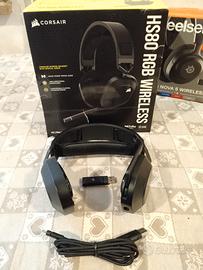CUFFIE CORSAIR HS80 RGB WIRELESS