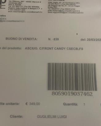ASCIUGATRICE CANDY NUOVA