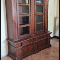 libreria antica in noce massello 