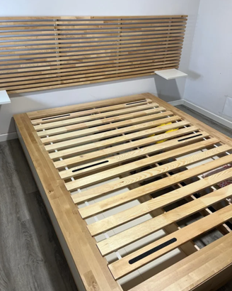 Letto Ikea Mandal + Testiera + 2 Mensole 140x200