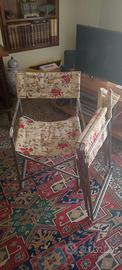 Coppia di poltroncine in tessuto vintage