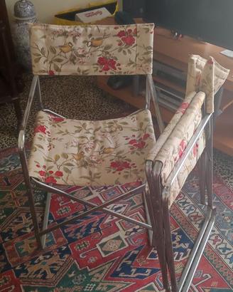 Coppia di poltroncine in tessuto vintage