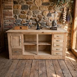 BANCONE IN LEGNO MASSELLO IN ABETE GREZZO NATURALE